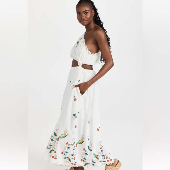 FARM RIO EMBROIDERED FLORAL ONE SHOULDER MAXI DRESS NWT  - S,M, L READ👇 - Picture 6 of 10